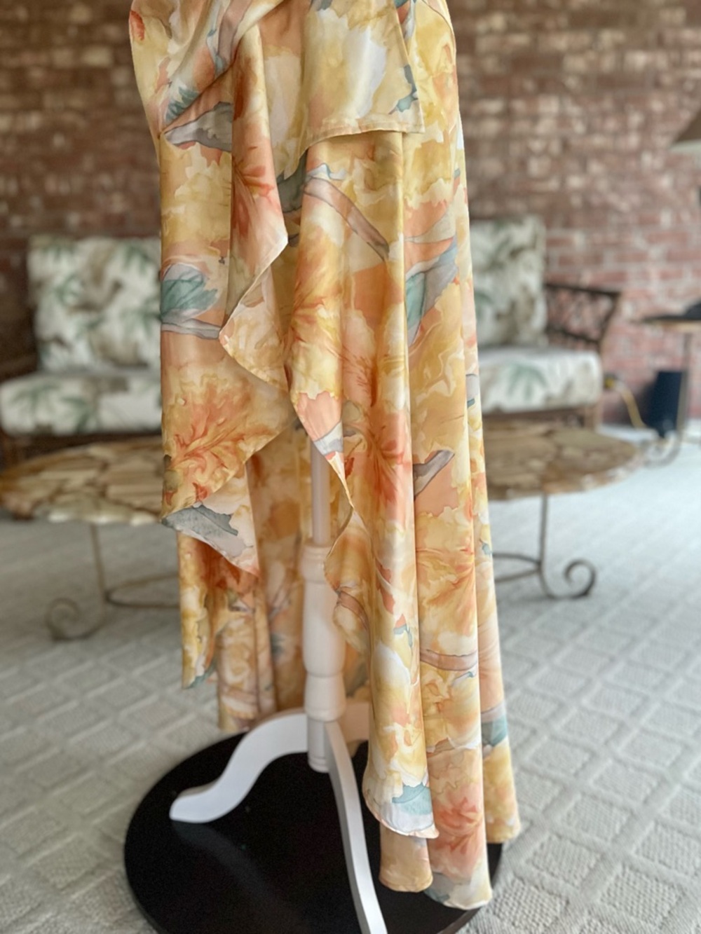 Bardot Kalani Yellow Floral Hi Low Midi Dress 8 NWT Cocktail Party - Picture 8 of 16